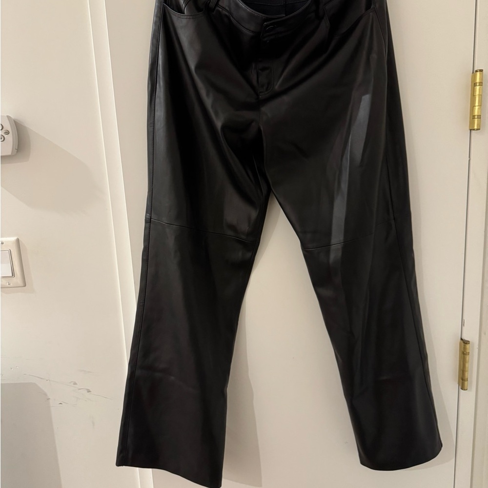 Mango Black Fauz Leather Pants